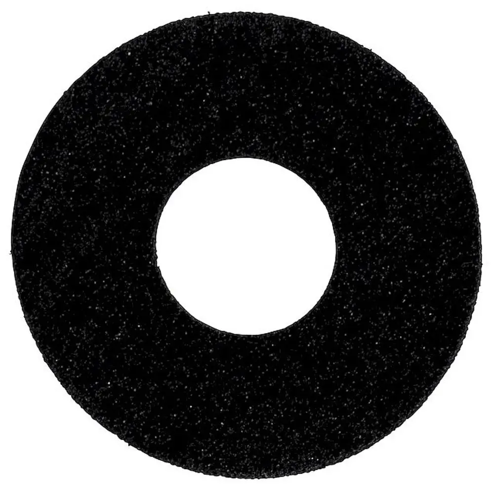 Schwarze Dichtung mit zentralem Loch, verwendet in Heizsystemen. Produkt von WOLF, geeignet für Kondensatstutzen.